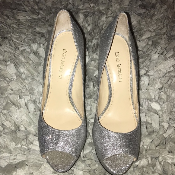Enzo Angiolini Silver Glitter Pumps - Picture 11 of 14